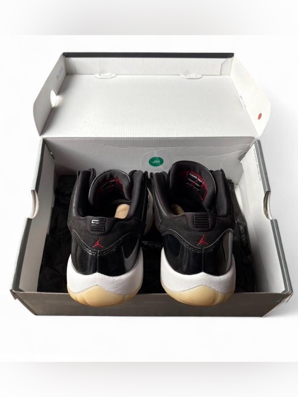 Jordan 11 Retro Low in Black with Red Accents - Picture 3 of 6